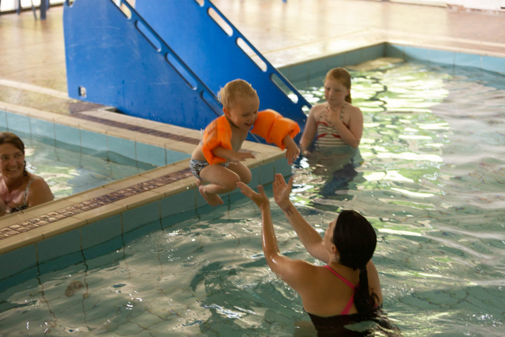 Swimming Family Baby Langstone Cliff Hotel